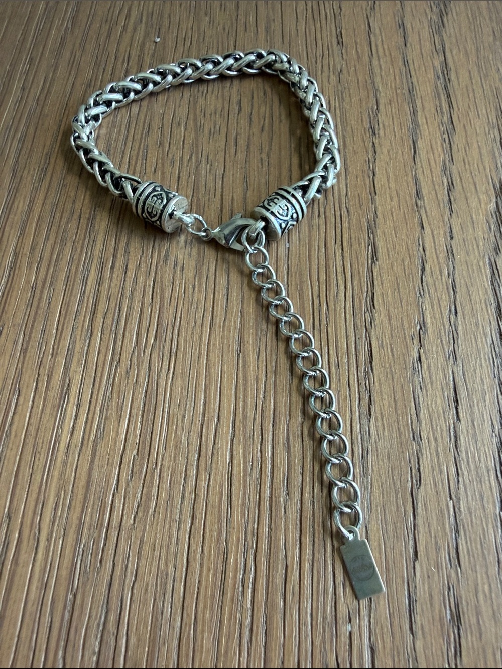 Silver-Tone Braided Chain Bracelet with Extender